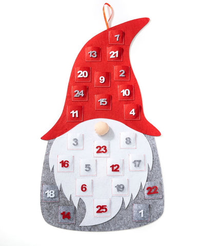 Christmas Gnome Felt Advent Calendar with 24 pockets Reusable