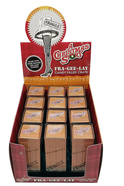 A Christmas Story Fra-Gee-Lay Leg Lamp Crate Tin Candy