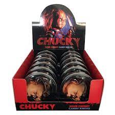 Child's Play Chucky Sour Cherry Knives Boston America Tin Candy