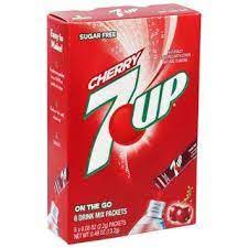 Cherry 7-Up Singles to Go Water Mix Box of 6 packets 7 UP