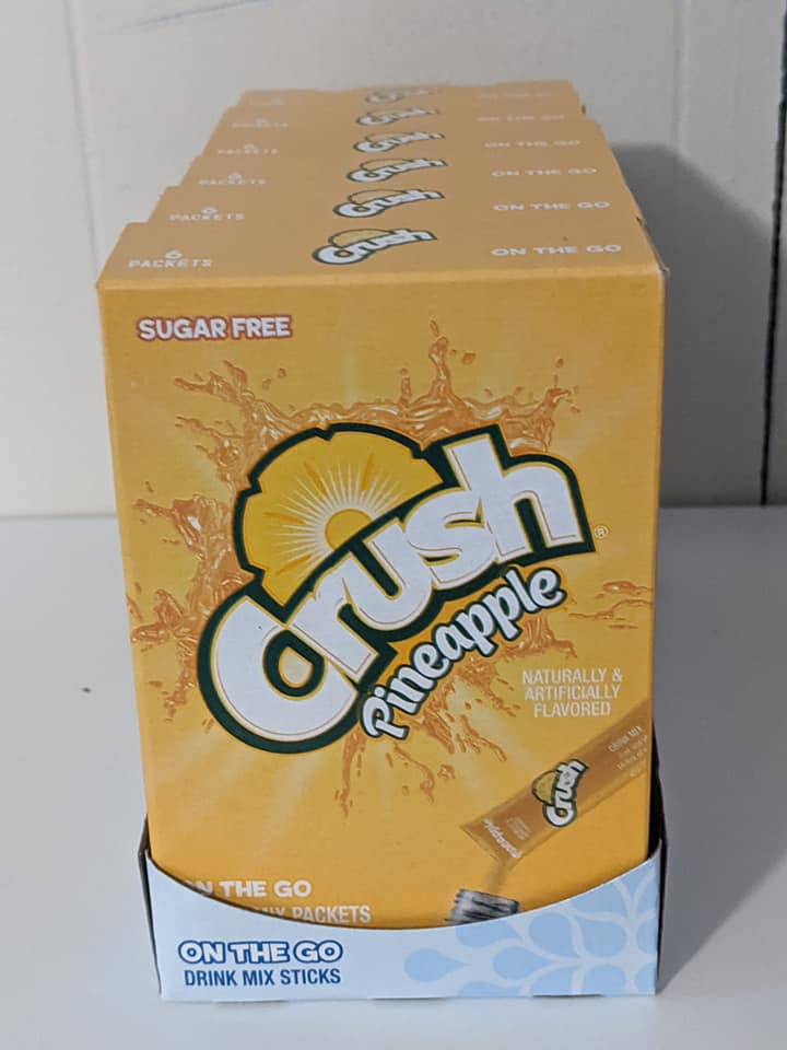 Crush Pineapple Singles to Go Water Drink Mix Box of 6