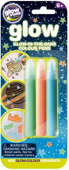 Glow in the Dark Pens 3 Colour Wall Ceiling Pens