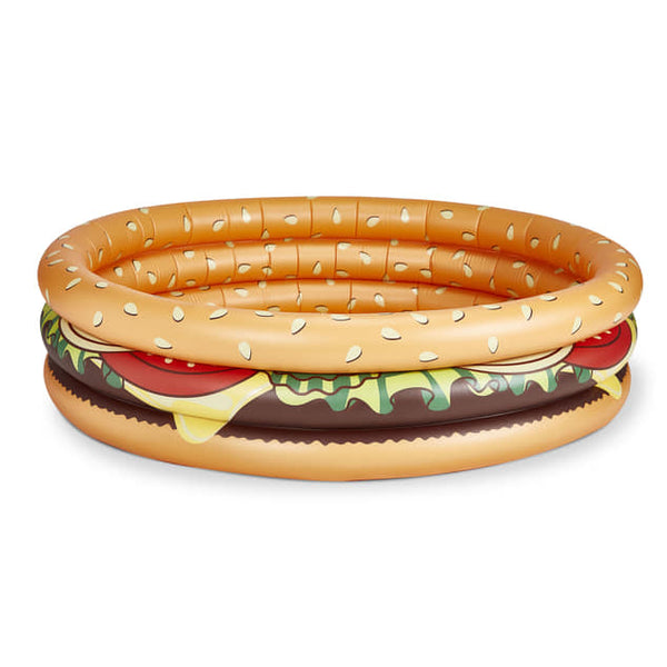 Kiddie Pool Hamburger Inflatable 3 Ring 15"W  5 Foot