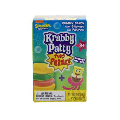 Sponge Bob Square Pants Jumbo Krabby Patty Gummy + Prize Surprise