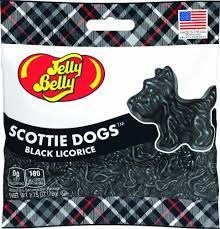 Scottie Dogs Jelly Belly Black Licorice Candy Bag 77g