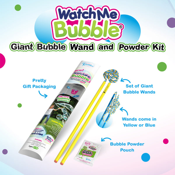 Wowmazing Watch Me Giant Bubble Kit Wand + Bubble Powder Mix
